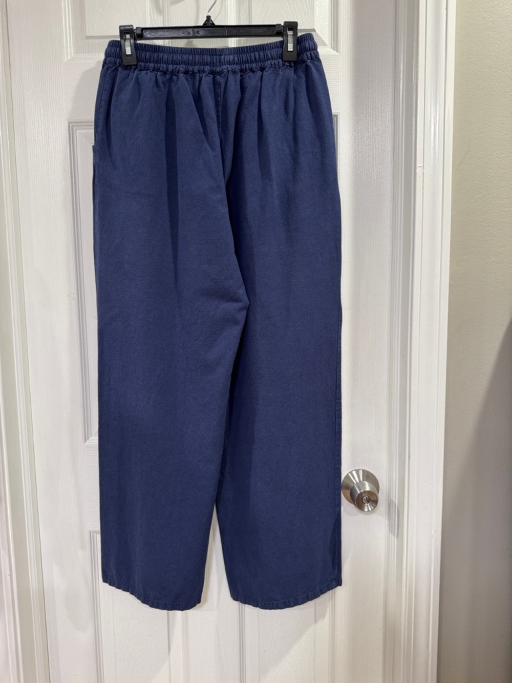 Wide Leg Drawstring Pants in Navy - Picture 3 of 3
